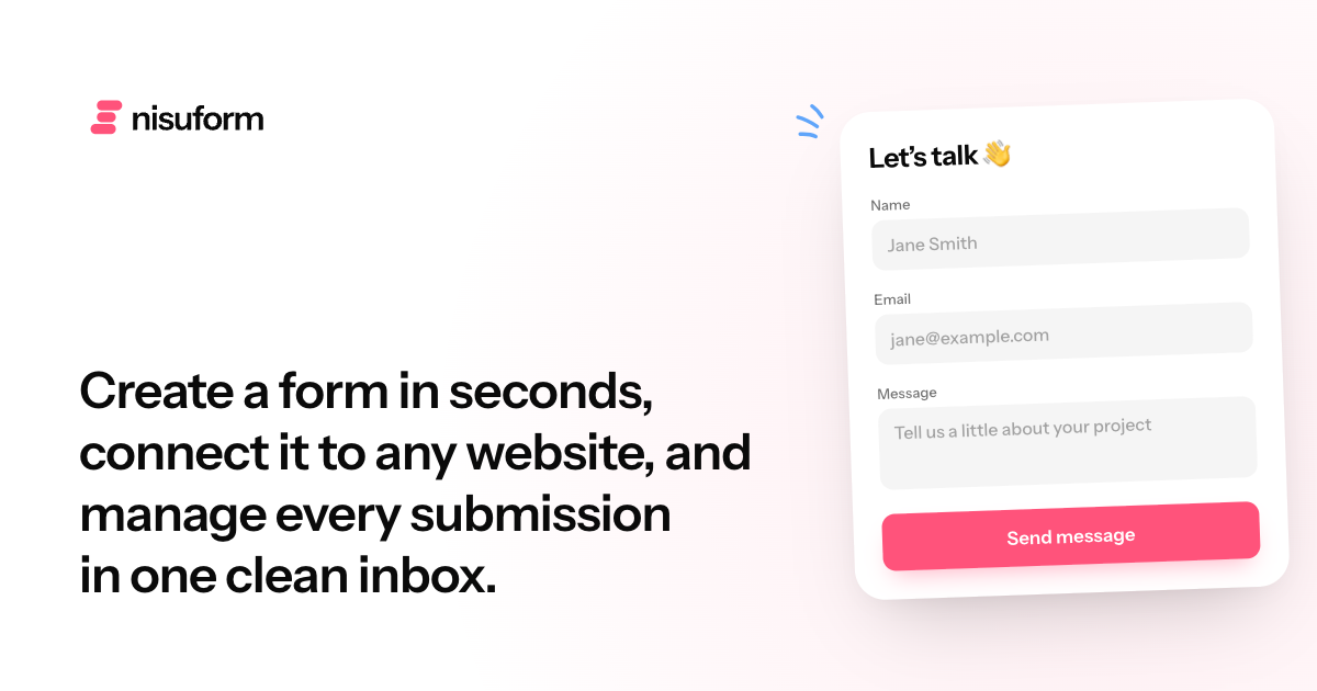 Show HN: Beautiful form back end for AI agents – Nisuform